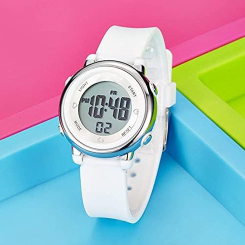 Womens Digital Watches LED Screen Silicone Strap Watch Military Multifunction Waterproof Alarm Stopwatch LED Backlight Outdoor Sports Watch...