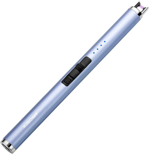 ARECTECH Rechargeable Electric Candle Lighter Arc Plasma Windproof Lighter for Candle Kitchen Birthday Gift for Mom Men Wife with Type-C Cable Blu...