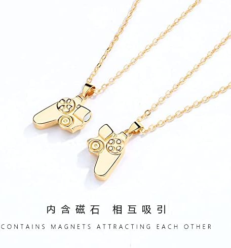 COLORFUL BLING 1 Pair Game Controller Matching Couple Pendant Necklaces Set Game Pad Friendship BFF Best Friends for Him and Her Street Hiphop Jew...