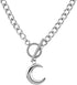 Chain Necklace for Women 18K White Gold Plated Chunky Cuban Chain Link Necklace with Heart Moon Hypoallergenic Jewelry for Women...