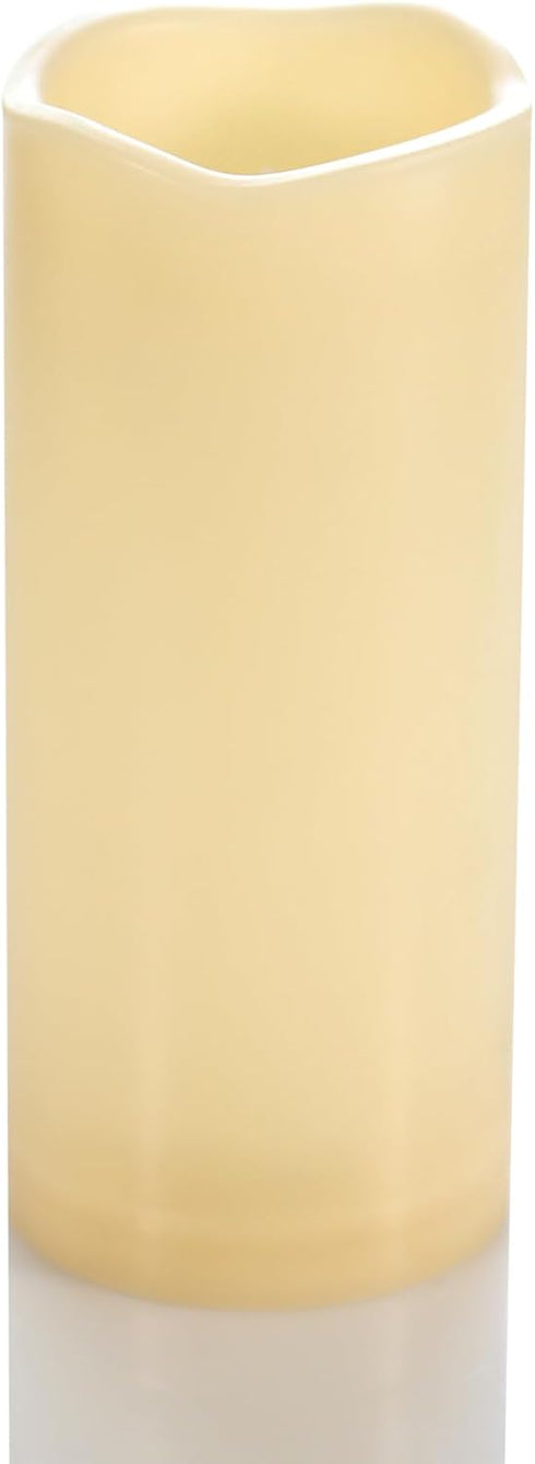 Outdoor Waterproof Candles Battery Operated 3'' x 7'' Flameless Pillar Candle with Timer Flickering Plastic Electric LED Lights for Wedding Party ...