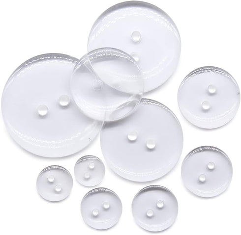 SEMINI Mixed Size 8mm-25mm 280Pcs Black/White/Transparent Resin Buttons Small Big 2 Holes Buttons Craft Buttons for Sewing,Women Men Children Clot...