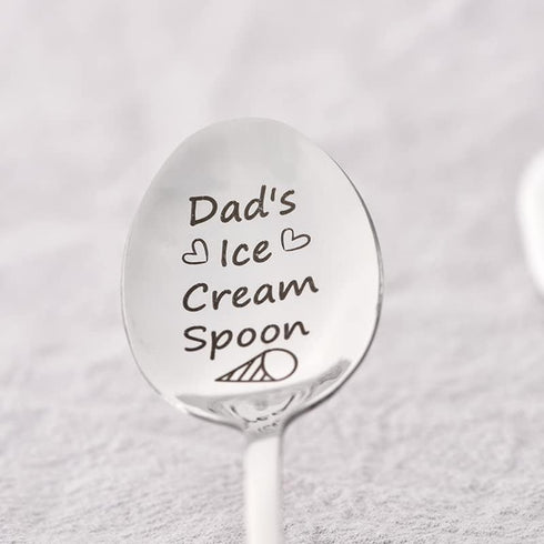 Dad Ice Cream Spoon Birthday Fathers Fay Gifts from Daughter Son Dad Gifts for Mens Retirement Gifts Bonus Dad Father in Law Christmas Gifts Ideas...