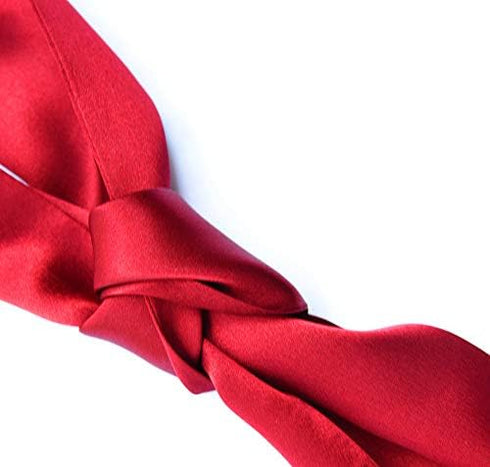 SilRiver Women's Silk Satin Skinny Scarf Long Necktie Sash Tie Headdress Fashion Accessories...