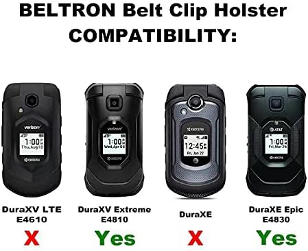 BELTRON Holster for DuraXV, DuraXE Epic, DuraXA - Heavy Duty Rotating Belt Clip Holder Case for Kyocera DuraXE Epic E4830 AT&T/FirstNet, DuraXV Ex...