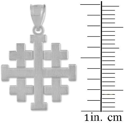 Religious Jewelry Matte Finish 925 Sterling Silver Crusaders Jerusalem Cross Pendant...