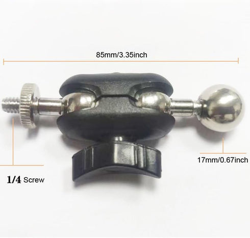 2 Pack Phone Holder Stand Arms Dual Head 17mm Ball Joint + 1/4'' Screw Heavy Duty Magic Arm Camera Mount Connector for Gopro Clamp Fill Light Ring...