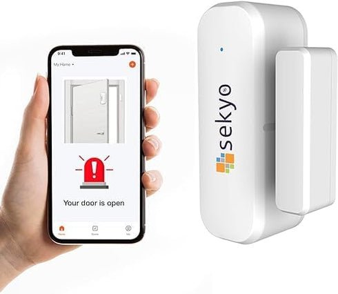 Smart Wifi Door/Window Sensor for Home| No Hub Required| Free App Alert, Works with Tuya Smart Life Devices, Compatible with Alexa, Google Home, S...
