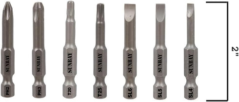 12 Piece Screwdriver Bit Set - 2 Inch Drill Bit Driver Set - Magnetic Impact Screwdriving for Use with Power Drills and Drivers...