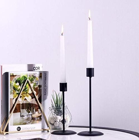 Black Metal Candlesticks Holder for Taper Candles Table Romantic Candle Holders for Wedding Birthday Holiday Dinner Home Bar Decorative...