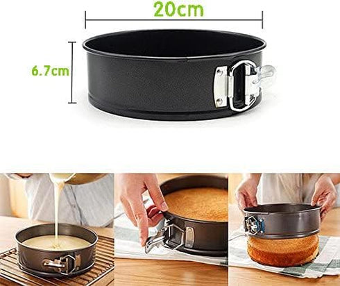 8 inch circular Springform interlocking and leak- proof seal carbon baking C ake Pan...
