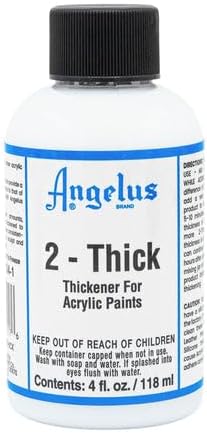 Angelus 2-Thick Acrylic Paint Additive To Thicken Creating 3D Flexible Clay Art For Shoes, Boots, Bags, Cavas Art, & More- 4oz...
