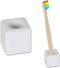 Sleek Mini Ceramics Toothbrush Holder Stand for Bathroom Vanity Countertops, Mini Ceramics Toothbrush Holder Stand (White)...