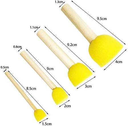 60pcs Assorted Round Paint Foam Sponge Brush Set Painting Tools, Brush Set - Great for Kids Arts and Crafts, Stencils, Painting...