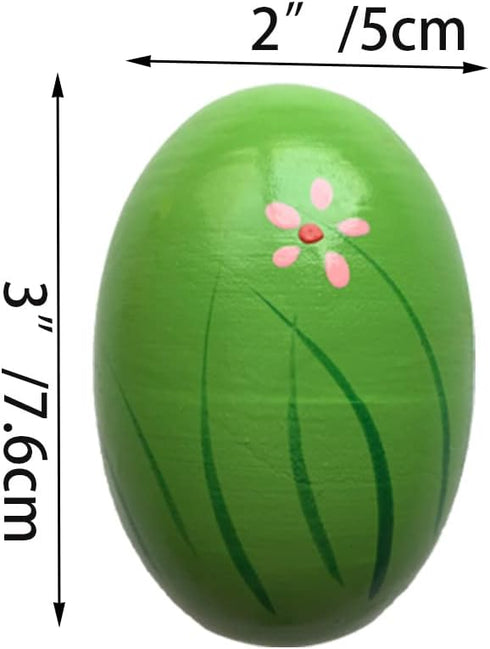 JoFAN 12 Pack Wooden Percussion Musical Shake Eggs Easter Egg Shakers for Kids Boys Girls Toddlers Easter Basket Stuffers Gifts...