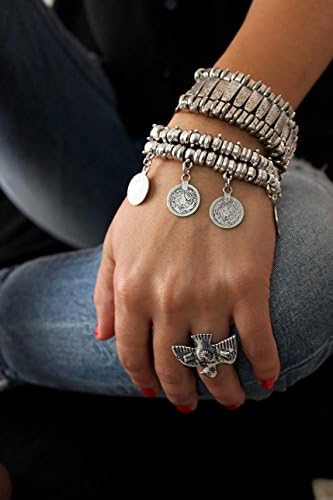 Zealmer Boho Bracelet Set Bohemian Coin Bracelet Tribal Statement Design Hand Bracelet 2 Types...