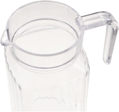 600ML Acrylic Pitcher, Transparent Juice Bottle Striped Water Ice Cold Juice Jug with Lid and Handle Cold Water Kettles for Juice Tea Water Milk S...