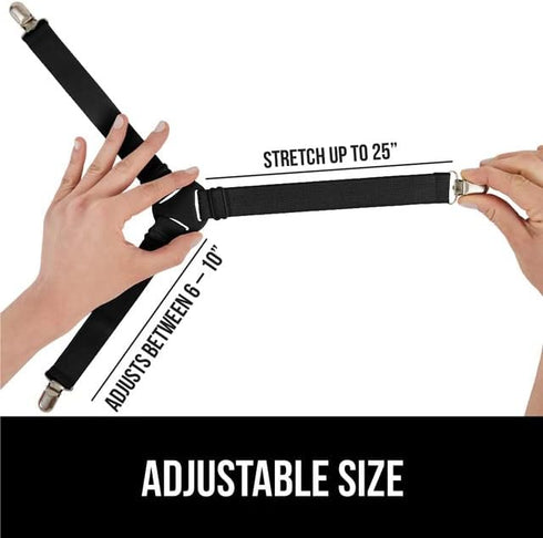 Gorilla Grip Bed Sheet Straps, Adjustable Elastic Fasteners with Metal Clips, Keep in Place Fitted Bedding Holder, Easy Install Suspenders Mattres...