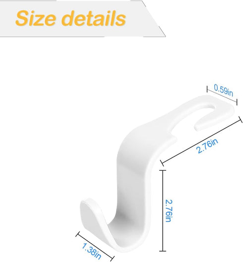 Car Seat Headrest Hook, 4 Pack Auto Seat Hanger Storage Organizer for Purse Handbag Coats Grocery Bags, Car Interior Accessories, Universal Vehicl...