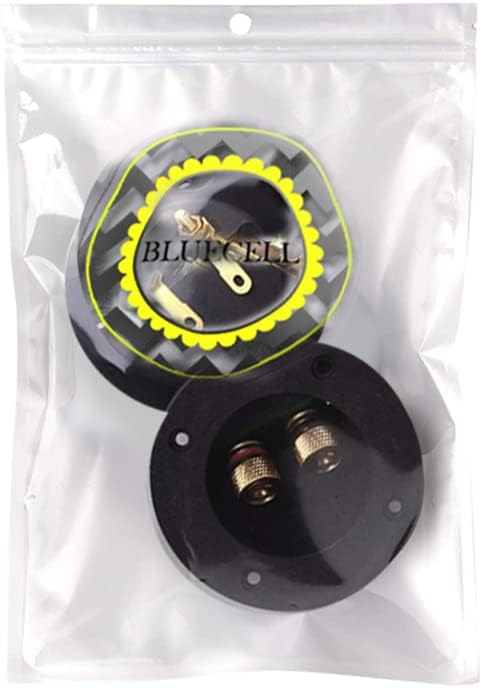 1 Pair 3-Inch Double Binding Round Gold Plate Push Spring Loaded Jacks Speaker Box Terminal Cup...