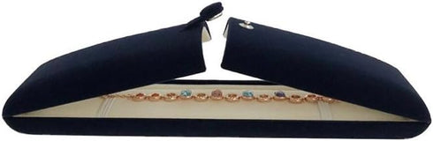 Premium Grade Jewelry Gift Box for Bracelet Necklace Navy Blue Velvet Present Modern Elegant Store Gallery Present (Jewelry is not included)...