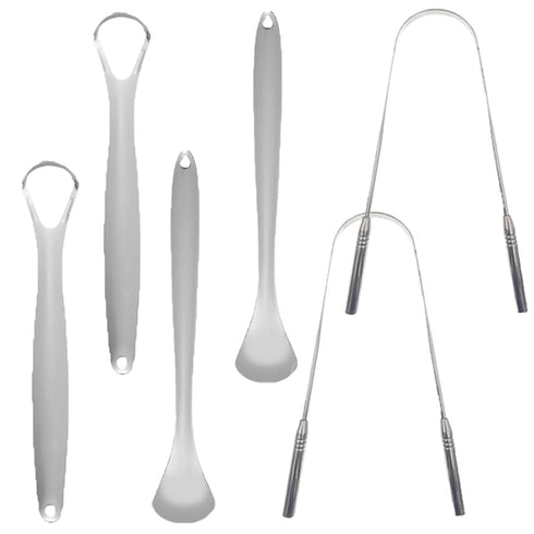 6 pcs Tongue Scraper, BOSOIRSOU Stainless Steel Tongue Cleaners Portable Tongue Brushes Breath Fresher Tool for Adults Kids Oral Care...
