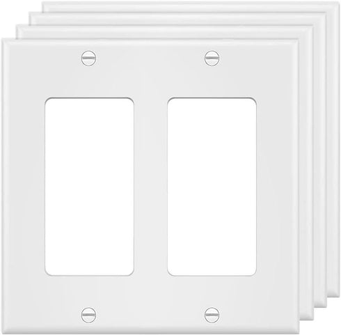2-Gang Decorator Wall Plate Cover Double Switch Outlet Electrical Faceplate for Light Switche, Smart Switch, Receptacle, Dimmers, USB Outlet, GFCI...