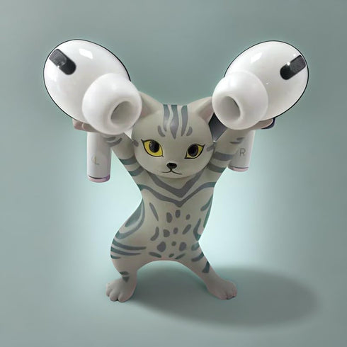 3 Cats Figurine Cute Desk Organizer, Unique and Funny Kitty Cat desk Accessory, 3D Decorational Pen and Pencil Holder, Earbuds Holder, Earring Hol...