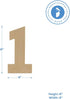 Woodpeckers Wooden Number 1 Cutouts 8" - Birch Wood - Jumbo Numbers for Wall Decor, Crafts, Parties & Home Decor - Pack of 1...