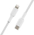 Belkin BoostCharge Nylon Braided USB C to Lightning Cable 6.6ft/2M - MFi Certified 18W Power Delivery iPhone Charger Cord - Apple Charger USB C Ca...