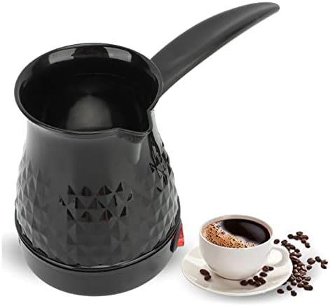 Electric Coffee Percolator, 10.6 oz 600ml Long Handle Stainless Steel Coffee Pot Prevent Overheating and Waterless, Even Heating Coffee Carafe for...
