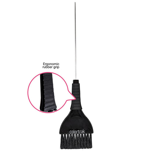 Colortrak Duo Color Brush, Pin Tail Ideal For Sectioning, Firm Straight Bristles, Ergonomic Rubber Grip, Contoured Thumb Groove To Prevent Fatigue...