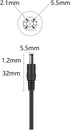 4FT DC 5.5MM x 2.1MM Male and Female Plug to Bare Wire Open End Power Wire Supply Repair Cable,Barrel Connector for CCTV Camera,DVR,LED Strip Ligh...