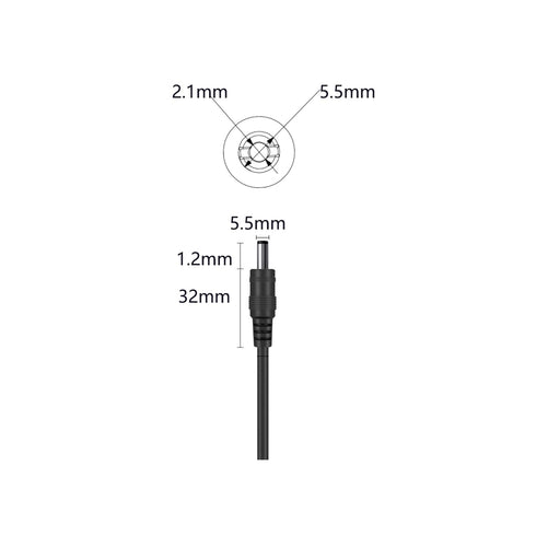 5.5MM x 2.1MM DC 4FT Male Plug to Bare Wire Open End Power Wire Supply Repair Cable, Barrel Connector for CCTV Camera,DVR,LED Strip Light Etc-2 Pa...