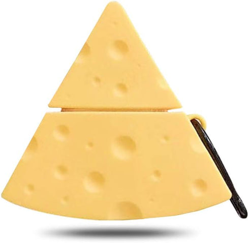 UnnFiko Super Cute Cheese Case, 3D Cartoon Soft Thicken Protective Mini Bag Silicone Creative Airpods Pro Cover with Keychain (Cheese, AirPods Pro...