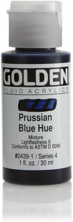 Golden Artist Colors Golden Fluid Acrylic Paint 1 Ounce-Historical Prussian Blue Hue...