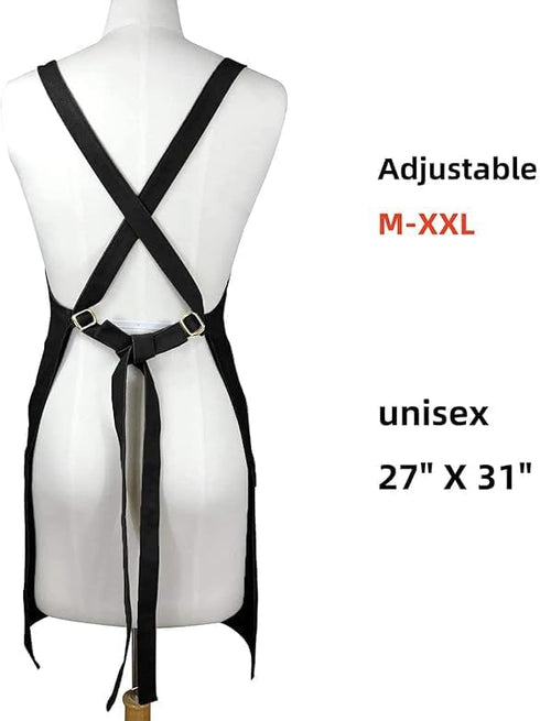 Sturdy Apron with Large Pockets - Unisex - 100% Cotton Canvas...