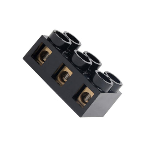 2pcs 500V 60A 3 Position Dual Row Screw Terminal Block, Double Row Electrical Barrier Terminal Strip Block Black for Power Distribution Box, Elect...