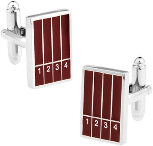 Lanes 4 Track And Field Sports Track Starting Line Run Runner Race Pair Cufflinks in Presentation Gift Box & Polishing Cloth...