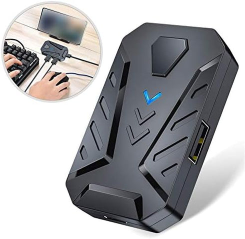 Mobile Gaming Keyboard Mouse Adapter Converter for PUBG, for Android and for iOS Mobile Phones, Support Bluetooth, with Adjustable Stand(Black)...