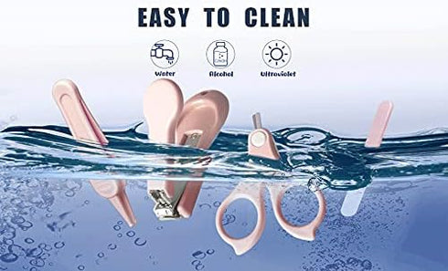 Baby Nail Clippers, 4-in-1 Safe Baby Nail Kit with Cute Case, Nail Clipper, Scissors, Tweezers, Baby Nail File Set for Newborn, Infant, Toddler an...