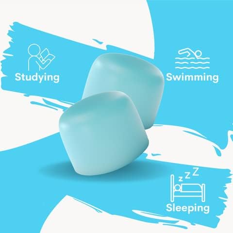 Eargasm Squishies - Blue Moldable Multipurpose Noise Reduction Noise Cancelling Waterproof Airtight Ear-Plugs for Sleeping, Snoring, Working, Stud...