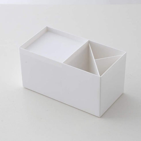 Desktop Storage Organizer Mini Box for Office Supplies Container Pen Holder for Desk Cute Pencil Cup Pot Makeup Brush Holder (White)...