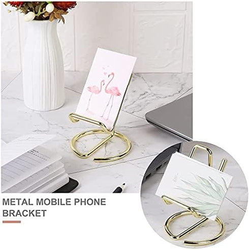 Cell Phone Stand, Business Card Holder, Mobile Phone Holder – Metal Wire Cellphone Cradle Dock, Compatible with iPhone/Android Phones/iPad Mini/Ki...