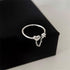 CZ Heart Eternity 925 Sterling Silver Ring for Women Girls Love Statement Engagement Promise Adjustable Open Band Diamond Chain Drop Dangle Rings ...
