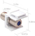 VCE Coax Keystone Jack Insert 20-Pack, 3GHz Coaxial Cable Connector, F-Type RG6 Cable Extender Female to Female for Wall Plate and Patch Panel, Ni...