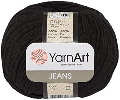 55% Cotton 45% Acrylic YarnArt Jeans Sport Yarn 1 Skein/Ball 50 gr 174 yds (53)...