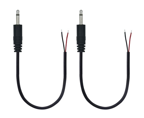 3.5mm Male Plug Jack Connector Replacement Repair, 3.5mm 1/8" TS 2 Pole to Bare Wire Audio Cable...