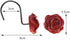 12 PCS Home Fashion Decorative Anti Rust Shower Curtain Hooks Rose Design Shower Curtain Rings Hooks (RED)...