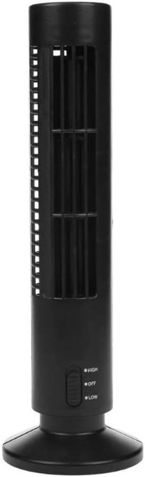 Portable Air Cooler Vertical Bladeless Fan USB Desktop Air Conditioner Fan Mini Cooling Tower Fan for Home Office (Black)...